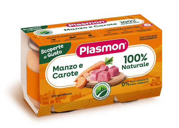 Plasmon omog manzo carote 2 pz