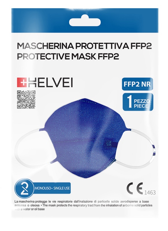 Helvei mascherina ffp2 blu 1 pz
